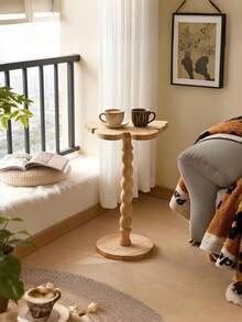 1PC Compact Sturdy Wooden Vintage Butterfly Pattern Natural Brown Side Table Coffee Desk Balcony Foyer Window Display Stand Home Office Furniture Unique Housewarming Gift Versatile Easy Clean Waterproof Scratch Resistant Non Slip Base - Multicolor - View 2