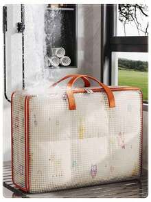 Piece Storage Bag For Various Items, Transparent Water-Resistant Pvc Material, Suitable For Seasonal Clothing Storage And Organization, Large Travel Bag, School Packing Bag, Dormitory Clothing Storage Bag - Multicolor - View 6