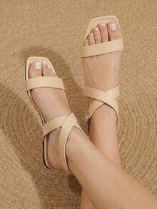 Styleloop Ladies, Buckle, Summer Style, Flat Sandals - Apricot - View 6