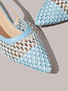 Styleloop Señoras, Uñas de Sauce, Hebillas, Zapatos Planos. - Azul claro - Ver 5