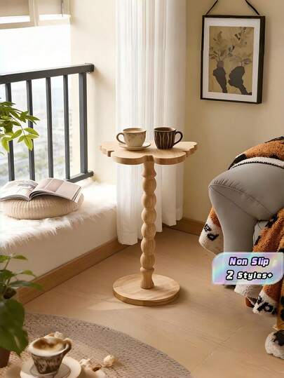 1PC Compact Sturdy Wooden Vintage Butterfly Pattern Natural Brown Side Table Coffee Desk Balcony Foyer Window Display Stand Home Office Furniture Unique Housewarming Gift Versatile Easy Clean Waterproof Scratch Resistant Non Slip Base