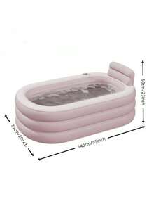 Freestanding Bathtub, Inflatable Bathtub, Bath Ball (Random Color) Combo Set, Ideal For Bathroom Soaking, Post-Work Relaxation, Gym Ice Bath Tub, Durable Pvc Material, Foldable For Storage, 2 Size Options, Included Bath Ball, Suited For Compact - A - View 5