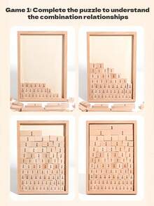MINKOJA Bộ khối phân số bằng gỗ, bảng gạch phân số gỗ sồi, giáo cụ học phân số cho trẻ em, đồ chơi giáo dục Montessori cho gia đình và lớp học, trò chơi học toán tương tác cha mẹ và con cái, quà tặng - Nhiều màu - Xem 3