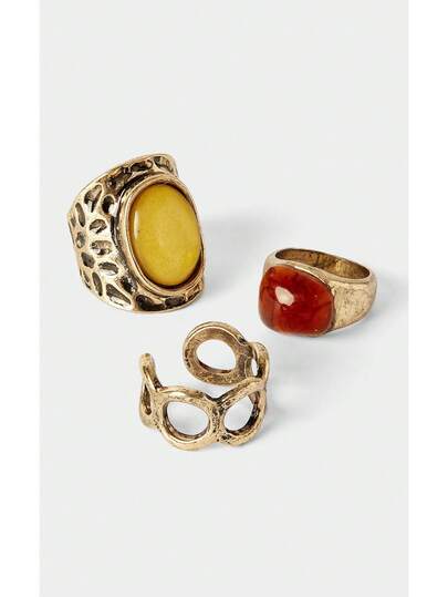 Noxbound Bohemian Retro Contrasting Ring Number Combination