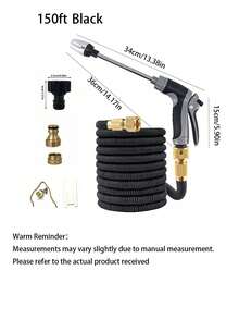 Set High Pressure Telescopic Car Wash Hose With Adjustable Water Spray Gun, Garden Hose Kit, Universal For European And American Markets - 7PCS - View 12