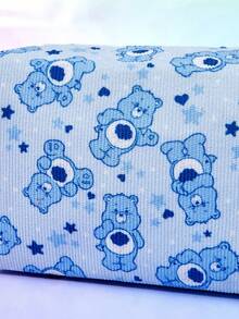 Care Bears Cartoon Blue Care Bear Print Makeup Bag, Sweet Star Heart Pattern Zipper Cosmetic Organizer Pouch For Travel Daily Use ﻿ - Blue - View 5