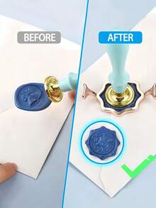 1-Pc Wax Seal Mold Set With Heart, Round, And Other Shapes, Durable Metal Stamp Molds Compatible With 1 Inch Wax Seals, Perfect For Wedding Invitations, Gift Wrapping, Envelope Decoration, DIY Crafts, And Special Celebrations. - Single Piece - View 2