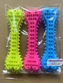 3pcs/1pc Dog Chew Toys (Suitable For Small Dogs), Bone-Shaped Dog Chew Toys For Teeth Cleaning, Rubber Toothbrush Stick Chew Toys For Training And Entertainment (Suitable For Small Dogs, Not Suitable For Large Dogs) - Multicolor - View 1