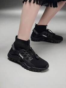 Vate Women's Fashionable Versatile Outdoor Sports Casual Shoes For Christmas - Black - View 4