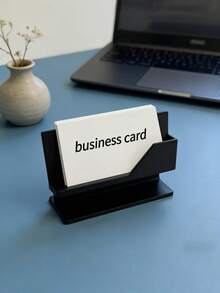 1PC Large Capacity Premium Metal Business Card Holder Display Organizer Black Minimalist Durable Scratch Resistant Non Slip Portable For Office Desk Home Conference Reception Exhibition Professionals Entrepreneurs White Collar Workers Gift - multicolor - View 2