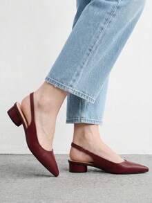 CUCCOO BIZCHIC Women's Fashion Versatile Pointed Toe Pumps Valentine's Day Spring Shoes - Burgundy 1 - View 3