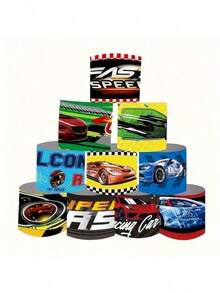 12pcs Racing Theme Slap Wristbands, Racing Snap Bracelets, Buckle Wristbands, Suitable As Gift Bag …Fillers, Racing Theme Party Favors, Cute Bracelet Birthday Gifts, Racing Theme Party Supplies, Prize - Multicolor - View 5