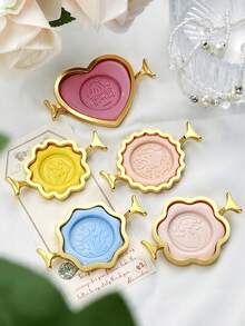 1-Pc Wax Seal Mold Set With Heart, Round, And Other Shapes, Durable Metal Stamp Molds Compatible With 1 Inch Wax Seals, Perfect For Wedding Invitations, Gift Wrapping, Envelope Decoration, DIY Crafts, And Special Celebrations. - Single Piece - View 8