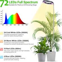 Adjustable Height Indoor Plant Grow Light With Auto Timer,Full‑Spectrum 5V Low‑Voltage USB Powered Growing Lamp For Home Houseplants - Black and White - View 2