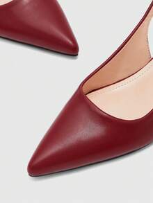 CUCCOO BIZCHIC Women's Fashion Versatile Pointed Toe Pumps Valentine's Day Spring Shoes - Burgundy 1 - View 7