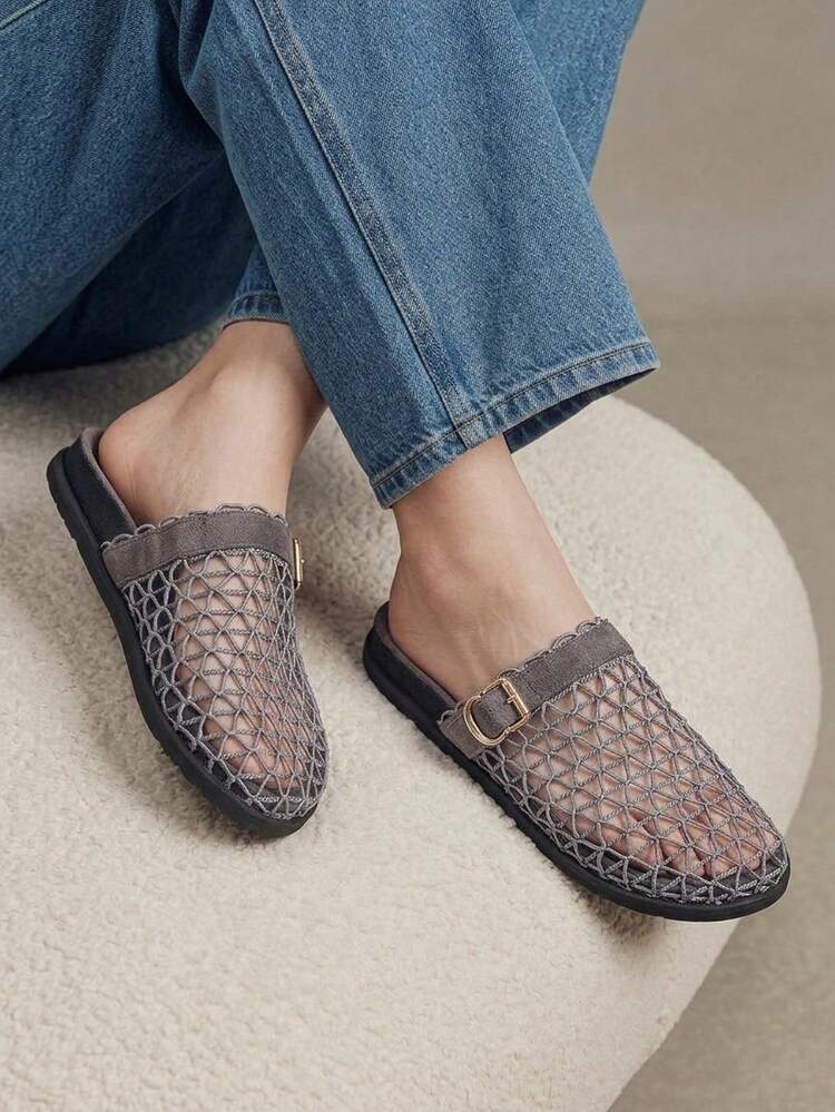 Solecia Women's Fashion Breathable Mesh Retro Double-Layer Soft-Soled Comfortable Cloth Shoes Fall Shoes - Dark Grey - View 11