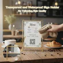 3/6pcs Gold Photo Frame, Acrylic Sign Holder Double-Sided Gold Photo Frame T-Shape 4x6"/5x7"/6x8", Used For Menu Holder Wedding Table Number Holder Home Photo Frame Event Display Photo Frame - T-gold - View 7