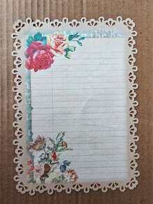 1 Pack (10 Sheets) Vintage Floral Stationery Paper, Hollow Border Decorative Background Scrapbook Paper - Multicolor - View 6