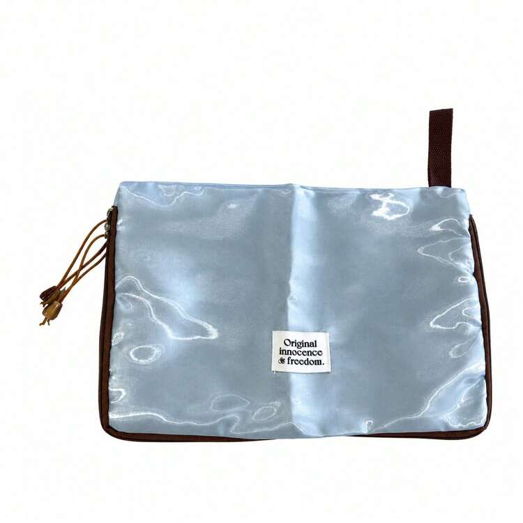 Cirelle Shell Shape Satin Makeup Bag Portable Travel Wash Bag Drawstring Inner Pocket Storage Pouch - Multicolor - View 14