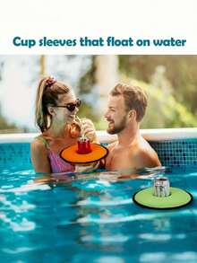1PC Reusable Neoprene Floating Can Cooler Insulated Beverage Holder Cup Sleeve For Pool Beach Party Summer Drinks Keep Cold Floatable Drink Koozie Outdoor Water Toy Swim Accessory - A - View 4
