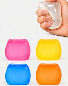 1pc Transparent Ice Cube Shape Squishy Stress Relief Cube, Soft TPR Shell With Maltose Filling, 6cm Slow Rebound Hand Squeeze Cube, Stretchy Pinchable Desktop Hand Squeeze Accessory - Multicolor - View 12