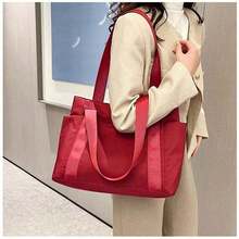 Unisex Casual Shoulder Bag, Large Capacity Handbag, Student Backpack, Solid Color Shoulder Bag, Gym Bag, Travel Bag, Suitable For School And Work - Pink - View 18