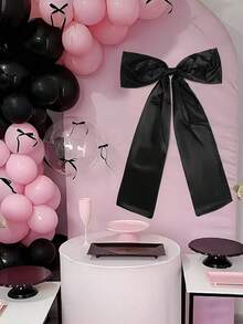 1pc Oversized Bow Ribbon, Writable Design, Suitable For Door And Wall Decor, Wedding Car, Bridal Party, Streamer Party Backdrop, Church Pew, Theme Party, Birthday, Romantic Scene Decoration - Multicolor - View 5