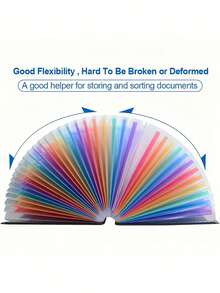 1pc 25 Pocket Folder Organizer Portable Plastic File Box Paper Document Bill Receipt Storage Art Supply Multi Permanent File Holder For Office School Home Use - Multicolor - View 9