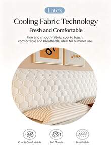 Hexagonal Quilted Sandwich Headboard Cover, Solid Color Thick Dustproof Stretch Upholstered Headboard Protector With Fixing Stickers, Detachable Washable Soft Skin-Friendly Bed Head Cover For Single & Double Beds - Off-white - View 7