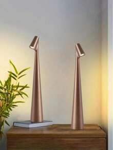 1/2 Pcs Modern Nordic Design LED Table Lamp, Eye‑Caring Touch Control Desk Lamp, Built‑In Rechargeable Battery Long Standby Time, Portable Night Light, Decorative Lighting For Living Room, Bedroom, Dining Room, Office, Nightstand, Holiday Gift - Brown - View 4