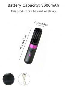 Cordless Wireless Hair Straightener Brush With Digital Temperature Display, Home‑Salon Hair Styling Tool, Travel‑Friendly Portable Hot Comb For On‑The‑Go & Daily Home Salon - Multicolor - View 7