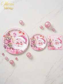Muroi Mono 25/75 Pieces Of Disposable Party Supplies, Including Disposable Paper Plates, Napkins, Cups, Suitable For Dessert Service, Party Decorations, Various Events, And Gatherings, Including Christmas. - Style 3 - View 7