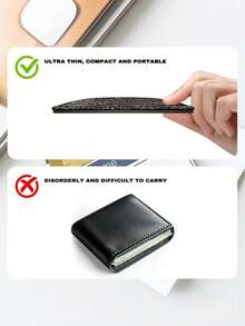 1PC PU Leather Ultra Thin Multi Card Slots Bank Card Holder Vintage Brown Black Leopard Print Portable Slim Wallet Travel Office Commute Everyday Carry For Men Women Popular - multicolor - View 5
