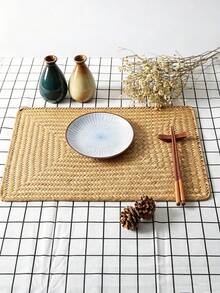 Haus Hana Japanese‑Style Woven Straw Coaster, Heat‑Resistant Table Mat, Retro Tea Placemat For Cups, Bowls, Plates & Western Tableware - Multicolor - View 3
