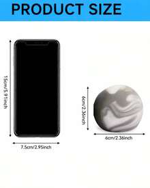 Hape 1個黑色灰色月亮星球壓力球，6cm/2.36in 大理石紋 PVA 填充擠壓球，光滑 TPR 外層，柔軟掌心抓握手部擠壓配件，適用於辦公桌、辦公室、居家、旅行 - 彩色 - 查看 4