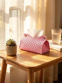 1-5PCS Woven Pattern High Capacity Durable Lightweight Decorative Tissue Box Toilet Paper Storage Organizer Multiple Colors For Living Room Kitchen Dining Room Bedroom Holiday Wedding Gift Home Decor - View 4