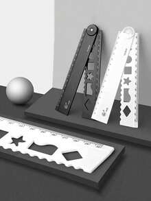 1pc 30cm Foldable Acrylic Ruler,Plastic Folding Ruler With Pattern Tracing And Measurement Numbers,Scale Ruler,Suitable For Office,Classroom,Teaching,Exam Supplies,Drawing Supplies,Supplies Office Supplies Back To School Stationery Supplies,Rulers - Multicolor - View 4
