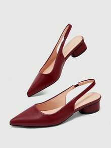 CUCCOO BIZCHIC Women's Fashion Versatile Pointed Toe Pumps Valentine's Day Spring Shoes - Burgundy 1 - View 9