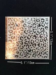 1PC Leopard Pattern Stencil Modern Art Template For Student Craft Painting DIY Home Decor Wall Art Drawing Supplies Back To School Gift Idea - White - View 2