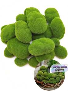 20pcs/10pcs/5pcs Artificial Moss Green Grass Miniature Model, Diy Fairy Garden Aquarium Outdoor Decor Micro Landscape Ornament - Green - View 2