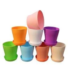 Open Flower Pot Resin Plastic Flower Pot Balcony Large Size Rose Pothos Potted Plant Flower Pot Succulent Flower Pot - 8Pcs multi-color - View 8