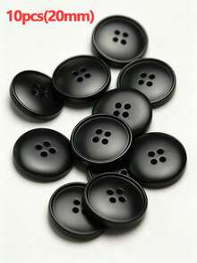 Vintage Imitation Wooden Concave Four-Hole Buttons Multicolor Resin Sewing Fasteners Bulk Supply For Overcoat, Windbreaker, Suit, Handmade Garment Sewing Supplies - black - View 10