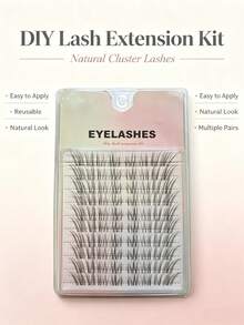 80pcs Soft Light Curved Fake Eyelashes, Transparent & Natural Fluffy Look Eyelash Extension Lash Clusters, Eyelash Clusters, Individual Eyelashes, Lashes, Fake Lashes - C - View 12