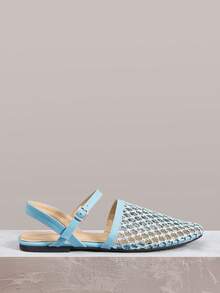 Styleloop Wanita, Paku Willow, Gesper, Sepatu Datar. - Biru muda - View 3