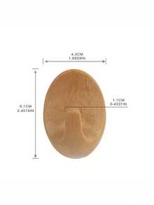 1Set Wood Grain Plastic Oval Self Adhesive Hooks No Drill Wall Mounted Strong Sticky Multi Purpose Hanger Rack For Kitchen Bedroom Bathroom Towel Robe Key Bag Coat Hat Umbrella Storage Organizer Decor - Multicolor - View 2