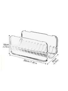 1Pc Transparent Acrylic Hair Tool Organizer Rack Stackable Countertop Storage Holder For Curling Iron Straightener Blow Dryer Comb Bathroom Vanity Dressing Table Salon Desk Shelf - transparent color - View 8