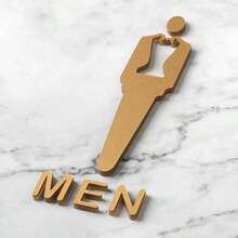1PC Acrylic Toilet Sign With 3D Male & Female Symbols, Office & Public Restroom Indication Plaque Best Gifts Birthday Graduation - multicolor - View 15