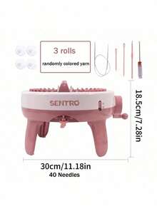 MAZHA Sentro 22/40/48 Needle Hand Knitting LoomKit, DIY Scarf, Hat, Sweater And Socks For Adults, WithRow Counter - pink - View 17