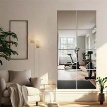 4/8pcs HD Self Adhesive Acrylic Mirror Plate, Frameless Flexible Non-Glass Mirror Free Punching Easy Installation, Home Wall Decorative Mirror Sticker For Gym Living Room Bedroom Office, Ideal Gift For Friends And Fam - color - View 6