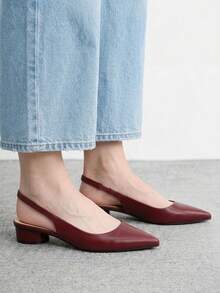 CUCCOO BIZCHIC Women's Fashion Versatile Pointed Toe Pumps Valentine's Day Spring Shoes - Burgundy 1 - View 4